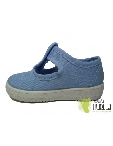 Pepitos Lona Azules Celeste Con Hebilla