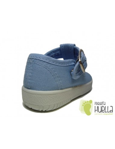 Pepitos Lona Azules Celeste Con Hebilla
