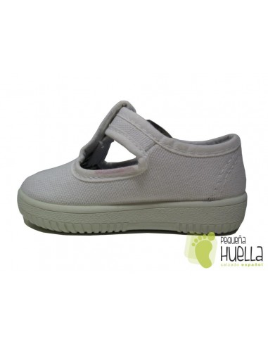 Pepitos Lona Blancos Con Hebilla