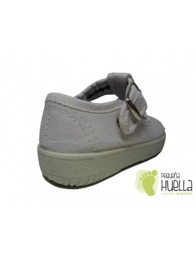 Pepitos Lona Blancos Con Hebilla