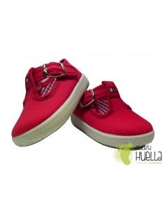 Pepitos Lona Rojos Con Hebilla