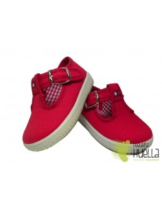 Pepitos Lona Rojos Con Hebilla 2