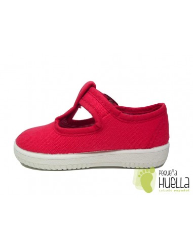 Pepitos Lona Rojos Con Hebilla