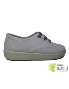 Zapatillas  Con Cordones Tipo Victoria, Blancas 2
