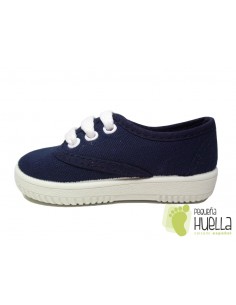Zapatillas  Con Cordones Tipo Victoria, Azules Marino 2
