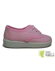 Zapatillas  Con Cordones Tipo Victoria, Rosas 2