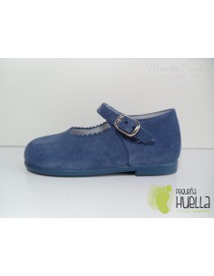 Merceditas  Serraje Hebilla Azulón o Azul Azafata 2