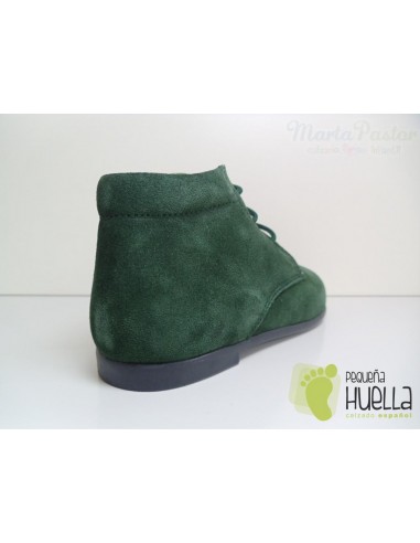 Botita Cordón Serraje Verde Botella