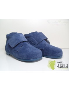 Botita Serraje Velcro Azul Azafata  2