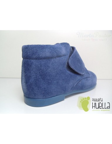 Botita Serraje Velcro Azul Azafata 
