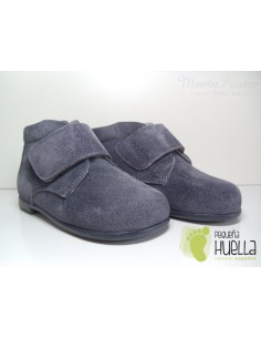 Botita Serraje Velcro Gris