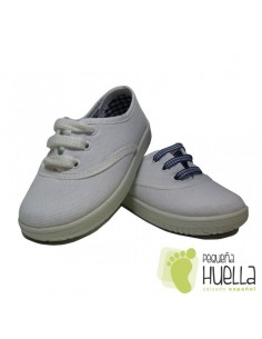 Zapatillas  Con Cordones Tipo Victoria, Blancas