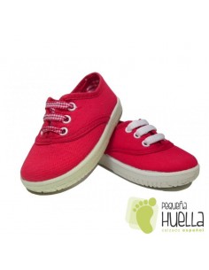 Zapatillas  Con Cordones Tipo Victoria, Rojas