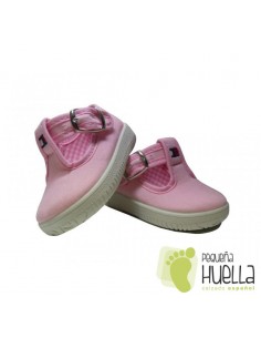 Pepitos Lona Rosas Con Hebilla