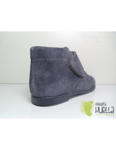 Botita Serraje Velcro Gris