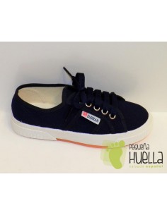Zapatillas Lona con Cordones, Azul Marino