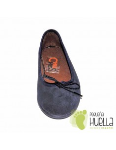 Bailarina Serraje Azul Marino 2