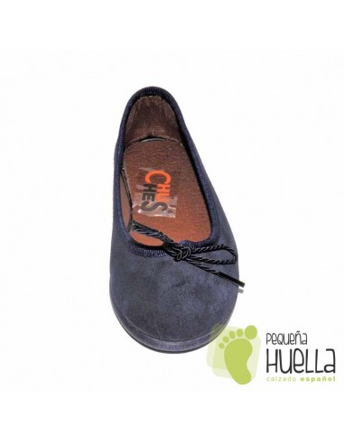 Bailarina Serraje Azul Marino