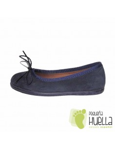 Bailarina Serraje Azul Marino