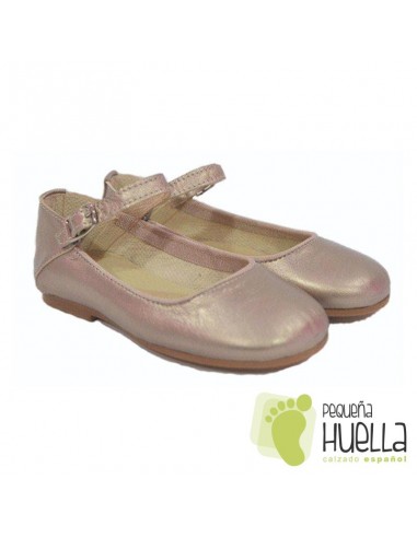 Zapatos Merceditas para Niñas en Piel doradas con Pulsera y Hebilla Moda Shoes en Las Rozas