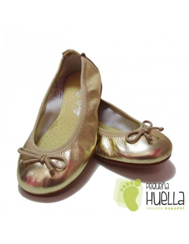 Bailarinas o Manoletinas para niñas de piel doradas oro en Las Rozas