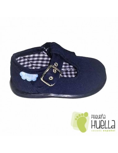 Pepitos Sandalias zapatos de Lona azul jeans vaquero tejano Zapy con hebilla bebes, niños y niñas baratas en las rozas
