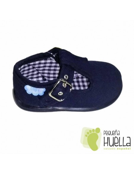 Pepitos Sandalias zapatos de Lona azul marino Zapy con hebilla bebes, niños y niñas baratas en las rozas