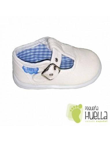 Pepitos Sandalias zapatos de Lona blancas Zapy con hebilla bebes, niños y niñas baratas en las rozas