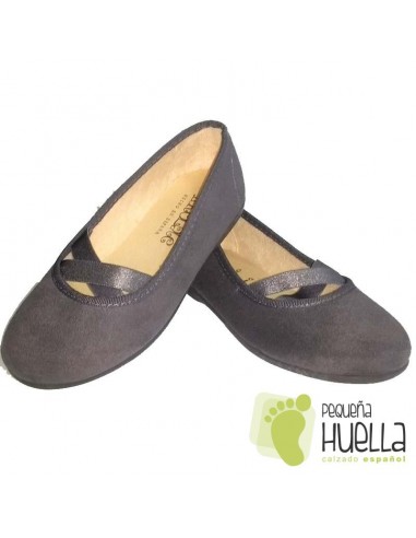 Bailarinas Manoletinas Niñas GRIS rozas