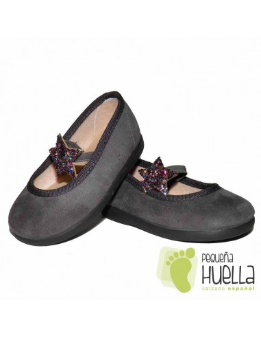 Merceditas Bailarinas Bebes Niñas grises Serratex Estrella Tokolate