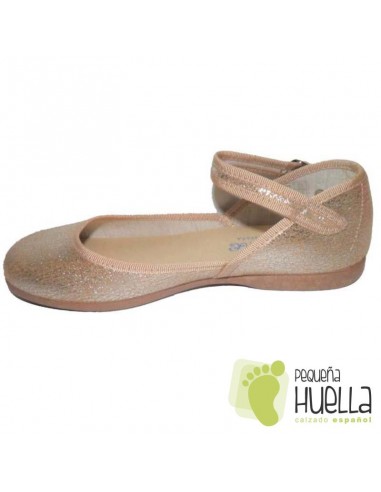 Merceditas Niña Bebe Metalizadas oro o doradas Tokolate