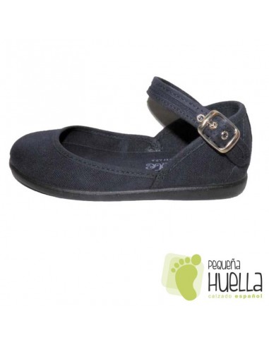 Merceditas Niña tejido azul marino Tokolate Tobillera