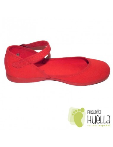 Merceditas Niña tela rojas