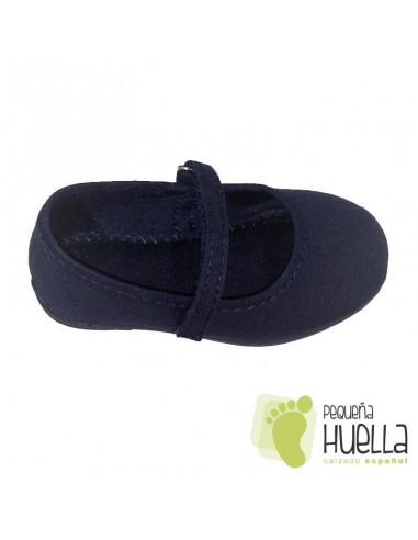 Merceditas niña lona Piqué azul marino en las rozas