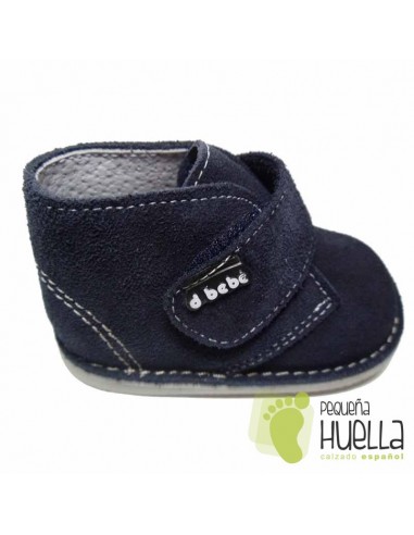Botas Bebé Safari Pisacacas Serraje  azul marino Velcro