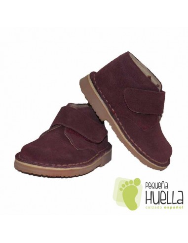 Pisacacas Niños Niñas Burdeos Botas Safari Velcro