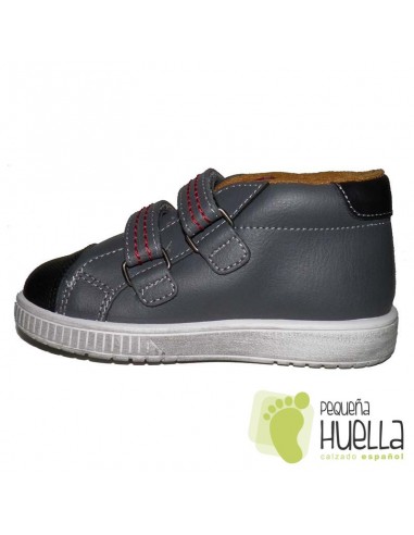Botas Niños Piel Gris Velcro TITANITOS