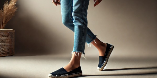 Cómo combinar alpargatas negras planas