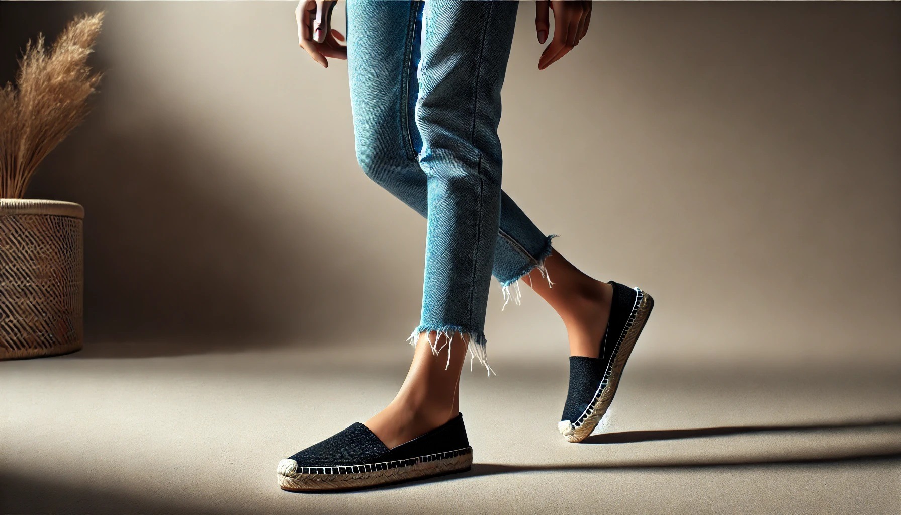 Cómo combinar alpargatas negras planas